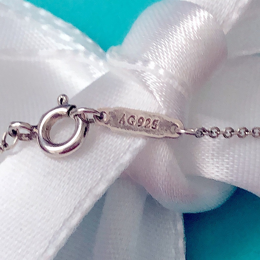 Retired Tiffany & Co. Initial M Heart Pendant Necklace on 17 1/2” Tiffany Chain - Picture 5 of 9